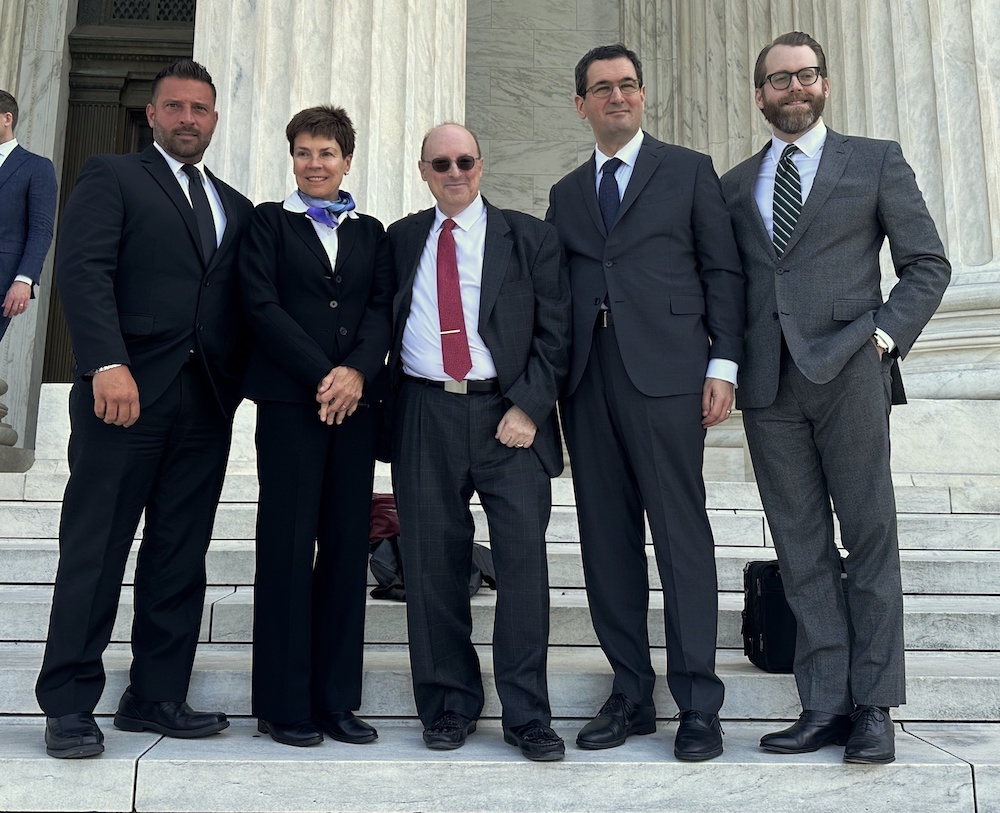 Coughlin, far left, in front of the Supreme Court with his attorneys Terrie Harman, Richard Gottlieb, Gregory Rapawy and Matthew Drecun (Credit:Courtesy of Richard Gottlieb)