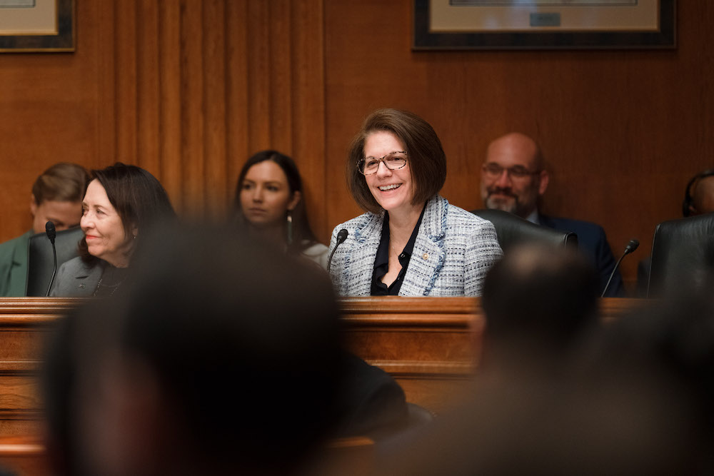 Nevada Sen. Catherine Cortez Masto, shown during a Senate Committee oversight hearing, is leading a bipartisan effort to give tribes the same tax tools as states and crack down on fraudulent “tribal tax credits.” (Courtesy photo)