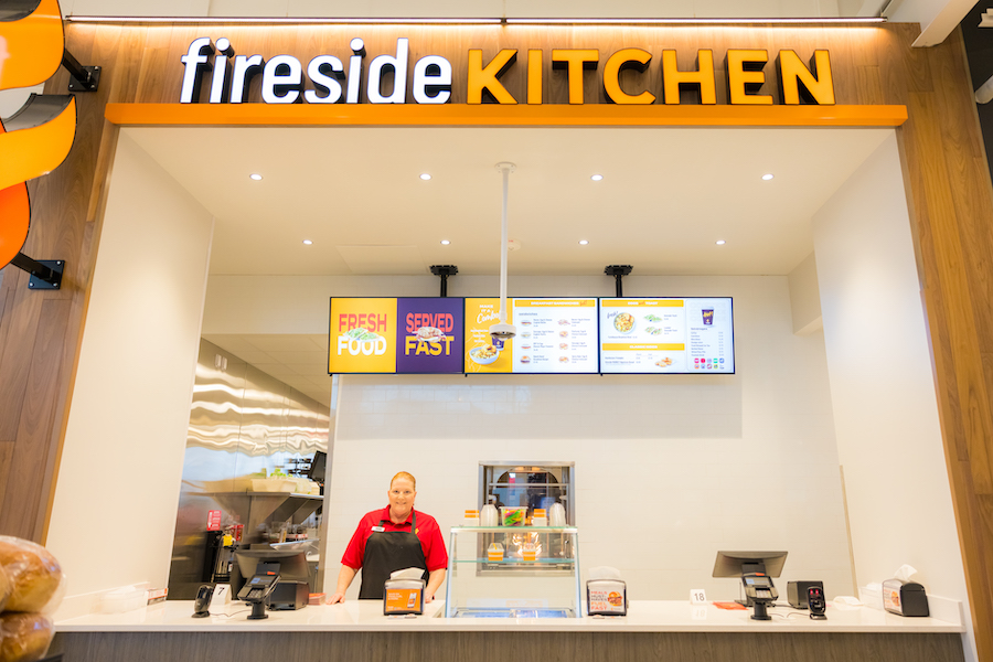 The made-to-order Fireside KITCHEN serves rotisserie meats, brisket, ribs, and salmon—"a bit of a higher-end retail offering," according to Potawatomi Ventures CEO Kip Ritchie. (Photo: Potawatomi Ventures)