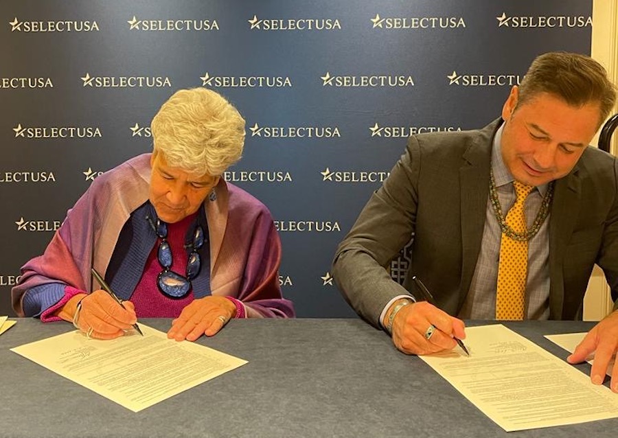 Under Secretary of Commerce for International Trade Marisa Lago and Chris James, president and CEO of the National Center, last week signed the new agreement to promote exports and foreign investment in Indian Country.(PHOTO: ITA)
