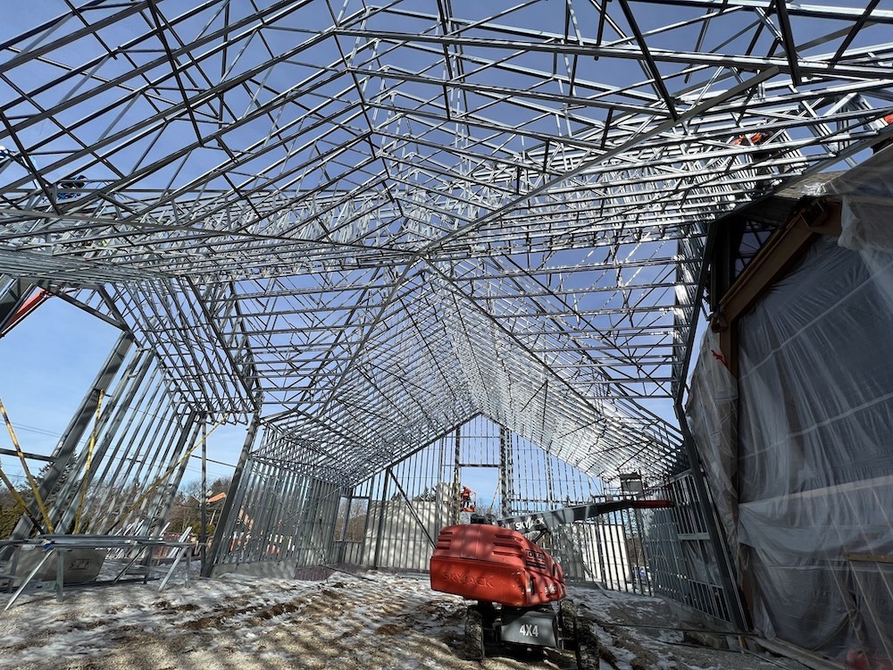 Framing takes shape on a 2023 construction project supported by Lyons Electric, which provided electrical contracting services for the facility. The Delafield, Wisc.-based firm was acquired by Potawatomi Ventures last month to strengthen the tribal enterprise’s infrastructure and energy services platform. (Photo: Facebook)