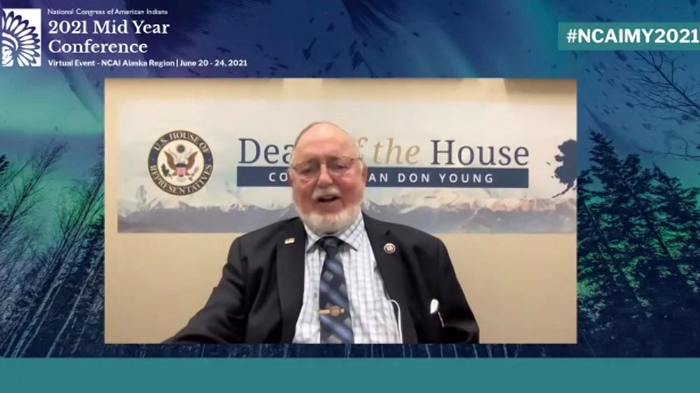 U.S. Rep. Don Young, R-Alaska, spoke at the virtual 2021 National Congress of American Indians midyear conference. (Courtesy photo)