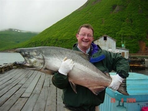 fisher with fish